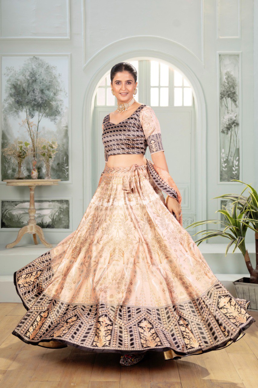 🌸✨ Blossom Boldly – Radiate Charm in Digital Printed Lehengas  👑 King of Elegance | Party & Wedding Special 👑